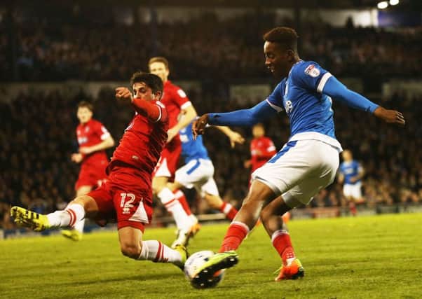 Jamal Lowe was back on the pitch for Pompey against Grimsby. Picture: Joe Pepler