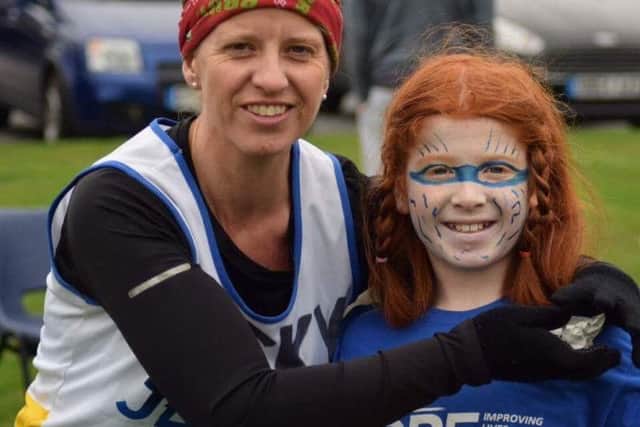 Victoria with her nine-year-old daughter, Shyloe Wilson, at the Fun Run in Gosport