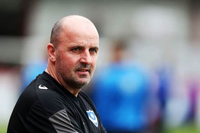 Pompey boss Paul Cook gives his verdict on Stevenage defeat. Picture: Joe Pepler.