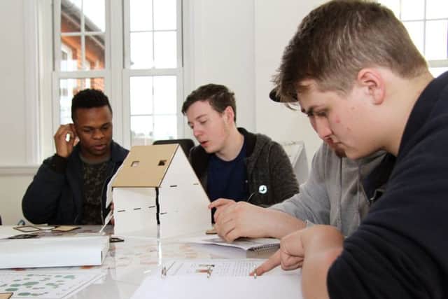Students from Fareham College learning about Bordons new housing development