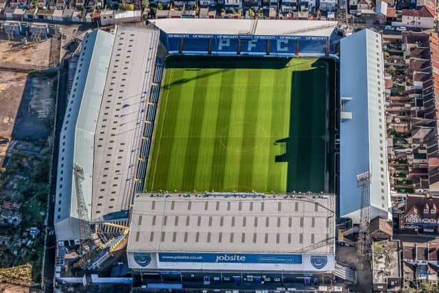 Aerial fratton park Portsmouth football club stadium Picture: Shaun Roster www.shaunroster.smugmug.com