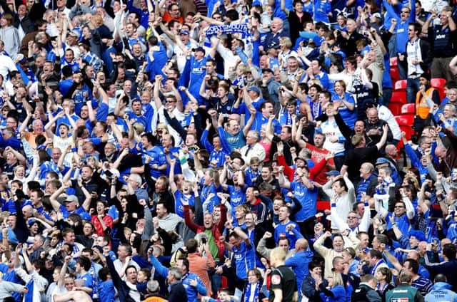 Pompey fans at the FA Cup semi-final against Spurs at Wembley in 2010