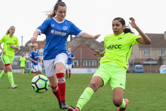 Ellie Bloomfield keeping the Blues in control against Carshalton. Picture: Jordan Hampton