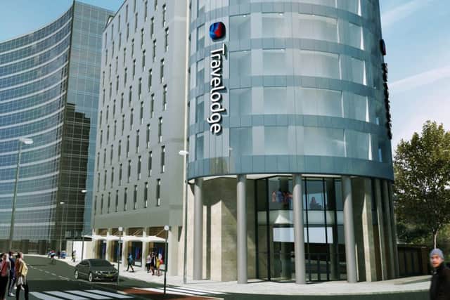 A CGI of the planned Travelodge for Stanhope Road in Portsmouth