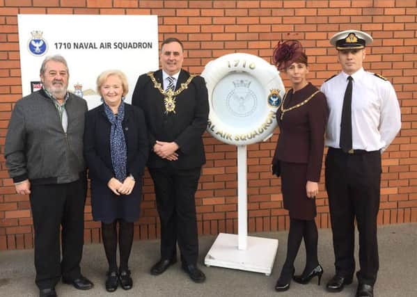 From left, Keith Shaw, Sharron Doran, Lord Mayor and Lady Mayoress, and Cdr Chris Ling