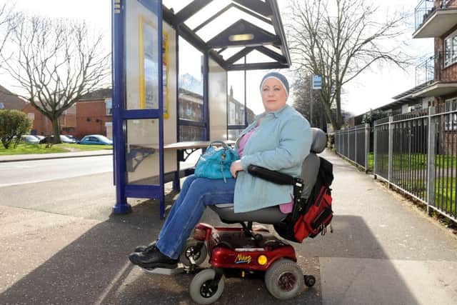 Kathryn MacDonald, 46, from Portsmouth, uses an electric wheelchair and was refused on three First buses Picture: Sarah Standing (170406-4484)