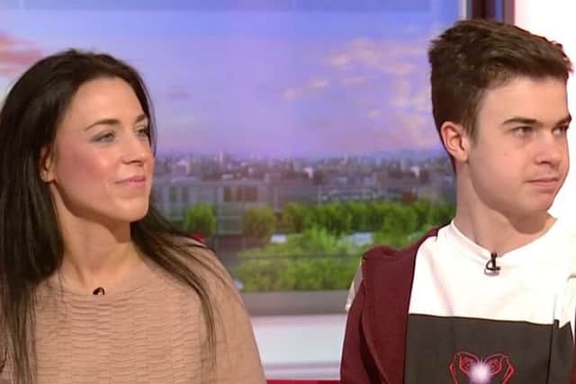 Emma and Lewis Hine on BBC Breakfast this morning. Photo: BBC