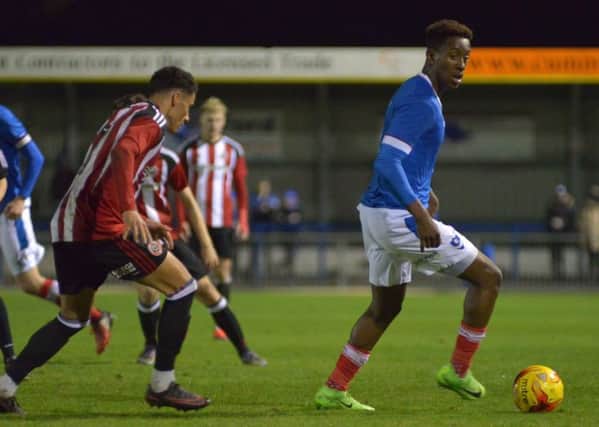 Jamal Lowe in reserves action against Sheffield United on Monday night Picture: Colin Farmery