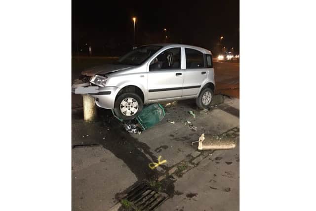 The crash in Brockhurst Road, Gosport Picture: Hampshire Constabulary
