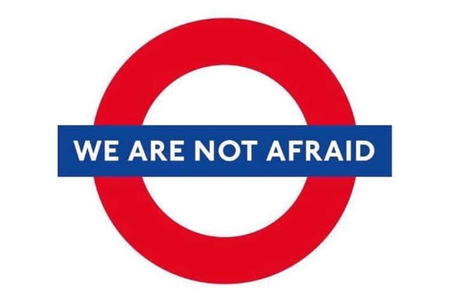 Social media users posted this picture, with the TFL Underground logo, along with their messages. Picture: Twitter.