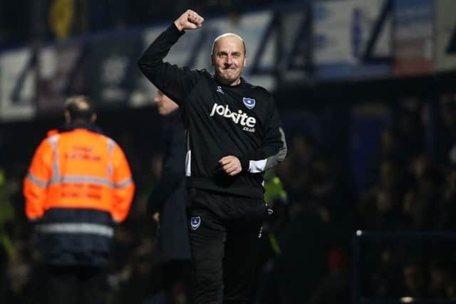 Paul Cook takes charge of his 100th game in charge of Pompey against Newport on Saturday. Picture: Joe Pepler