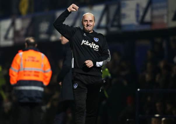 Paul Cook takes charge of his 100th game in charge of Pompey against Newport on Saturday. Picture: Joe Pepler
