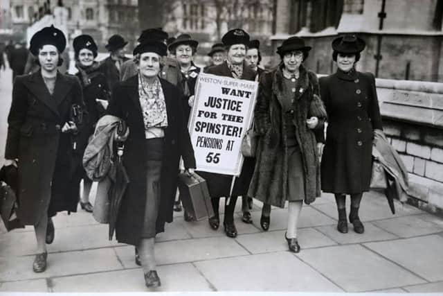 Regular Remember When contributor Clare Ash has been following our stories about Portsmouth women complaining about their delayed pensions and thought you would be interested in this picture from 1946.
These campaigning spinsters (now theres a word you dont hear often these days) wanted pensions at 55...
