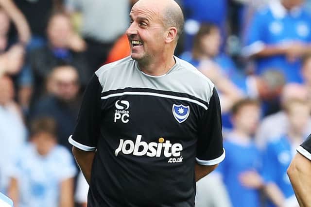 Paul Cook was all smiles at the final whistle against Morecambe in August 2015, after Pompey came back from 3-0 down to draw 3-3 Picture: Joe Pepler