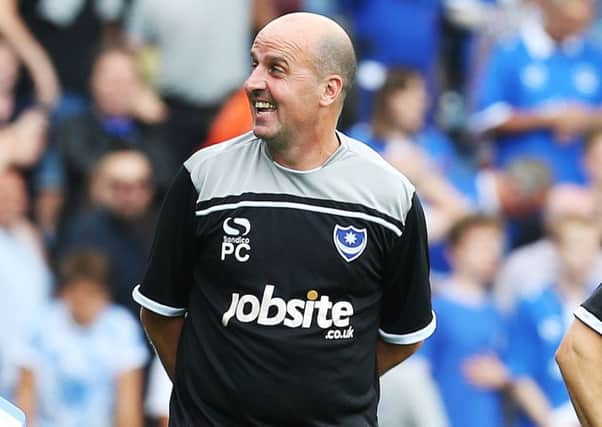 Paul Cook was all smiles at the final whistle against Morecambe in August 2015, after Pompey came back from 3-0 down to draw 3-3 Picture: Joe Pepler