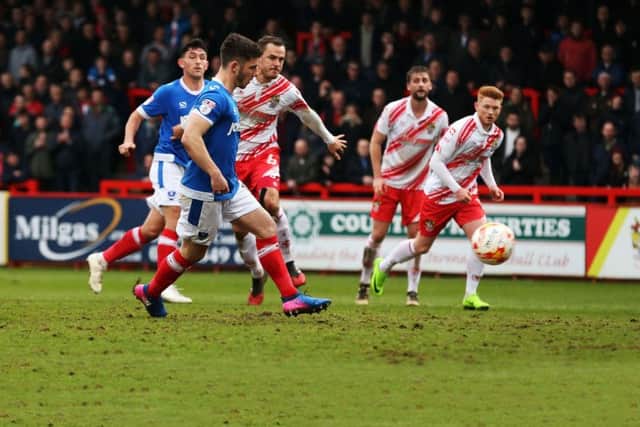 Conor Chaplin missed a penalty at Stevenage last week