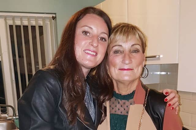 Kelly Gower with her mum Carole Gower