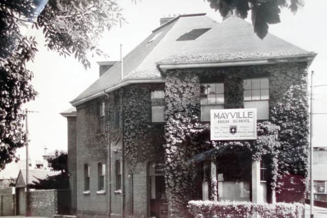 Mayville  High School in 1950 when it started to expand.