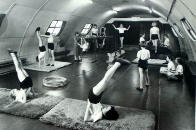 Mayville girls during a PE lesson in Coronation Hall, 1953.