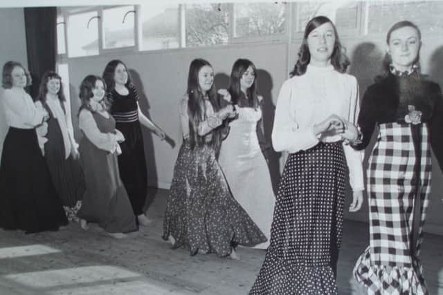 Country dancing at Mayville High School, 1973.