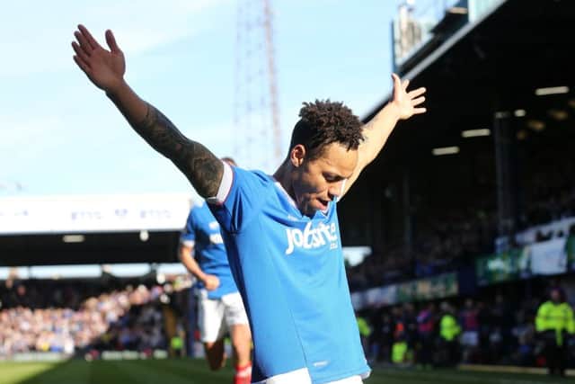 Kyle Bennett celebrates his goal for Pompey Picture: Joe Pepler