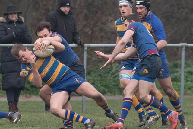 Rory Penfold scored two tries for Gosport and Fareham . Picture: Keith Woodland.