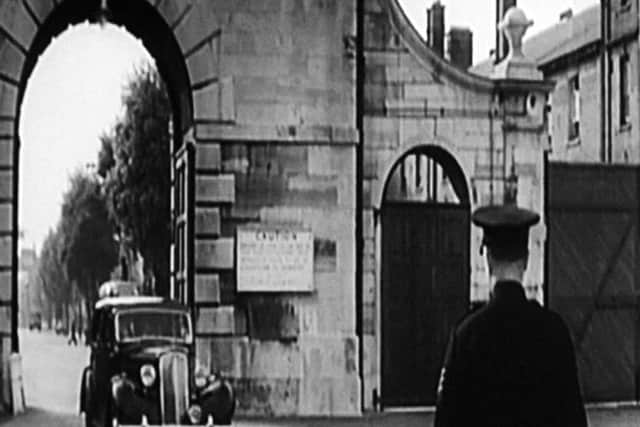 Inside Unicorn Gate looking out in the early 1950s.