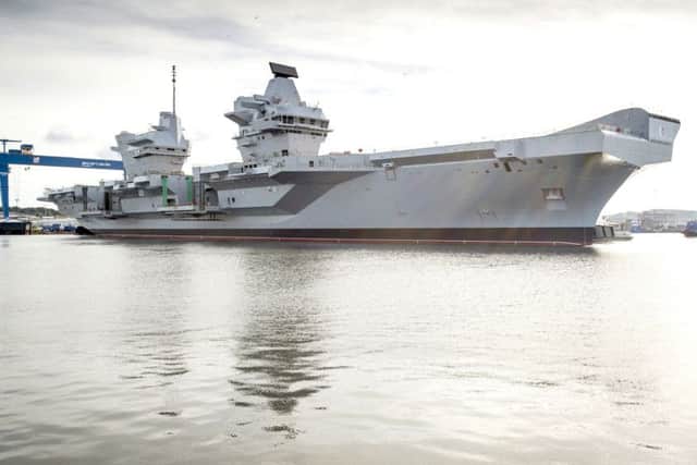 The UK's largest ever warship, HMS Queen Elizabeth. Picture by BAE/ John Linton