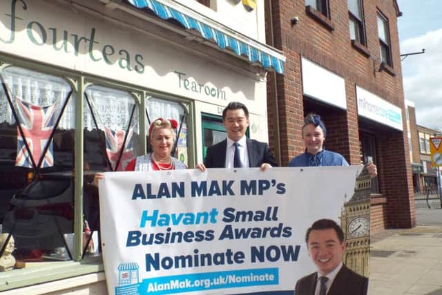 Havant MP Alan Mak launches his second Havant Small Business Awards at Fourteas Tea Room in Havant