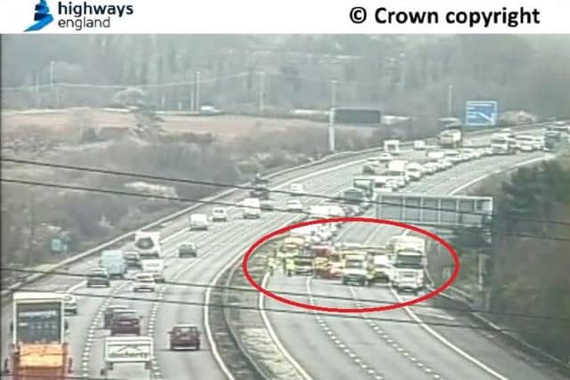 Accident on the M27 - Tuesday, March 28 Picture: Highways Agency