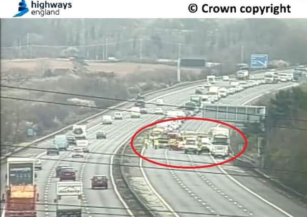 Accident on the M27 - Tuesday, March 28 
Picture: Highways Agency