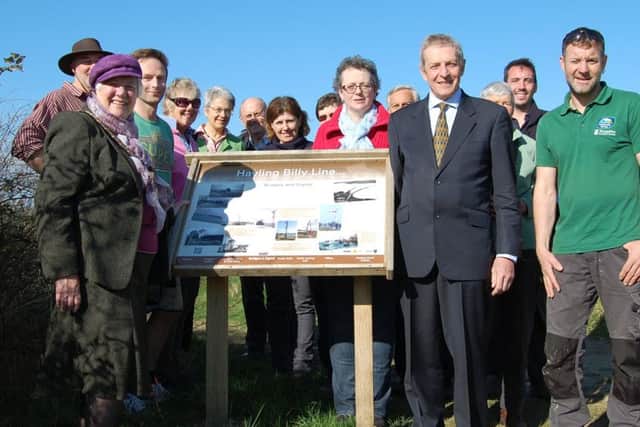 Hayling Island Billy Line panel unveiling group