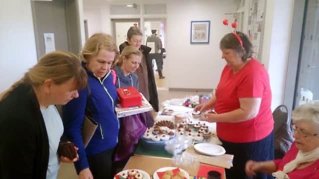 Portchester Townswomens Guild during their Red Nose Day cake sale