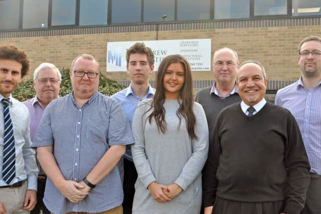 Some of the new recruits who have started at McAndrew Martin recently. They include Michele Polastri, far left, who has joined the strucutural engineering department. Director of operations Sam Rix is far right, while director of structural engineering Noor Awan is second right