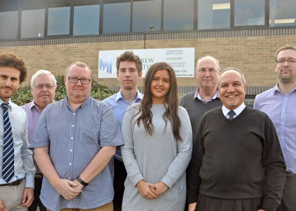 Some of the new recruits who have started at McAndrew Martin recently. They include Michele Polastri, far left, who has joined the strucutural engineering department. Director of operations Sam Rix is far right, while director of structural engineering Noor Awan is second right