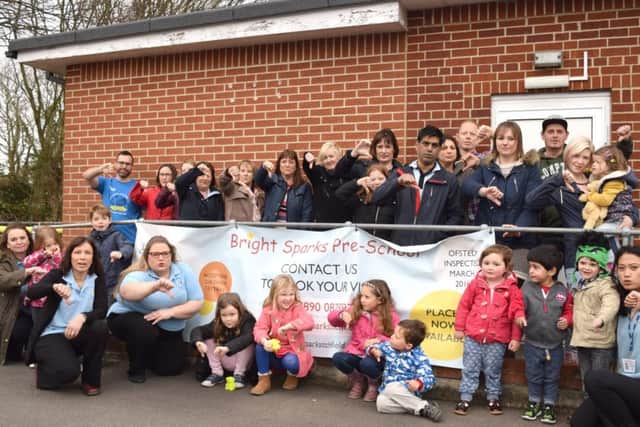 Pupils, staff, parents and former parents campaigned to save Bright Sparks Pre-School from closure