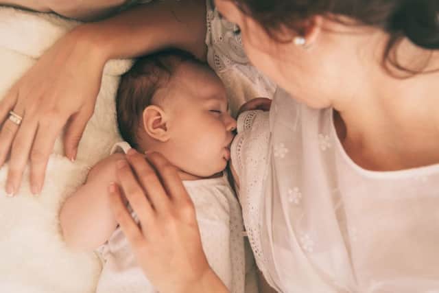 A Generic Photo of a young baby being breast fed by their mother. See PA Feature FAMILY Breastfeeding. Picture credit should read: PA Photo/thinkstockphotos. WARNING: This picture must only be used to accompany PA Feature FAMILY Breastfeeding. FAMILY_Breastfeeding_103679.JPG