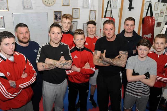 Team Wiseman have seen two boxers called up by England for the Three Nations Championships  Mark Chamberlain, far left, and Lewis Dentith, fourth from left