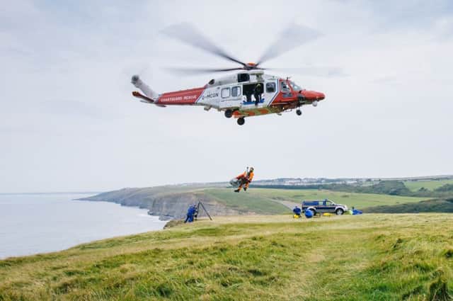 The new Bristow search and rescue (SAR) helicopter that was used today. Picture: Glynn Photographic