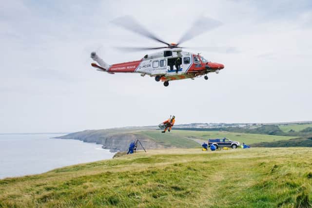 The new Bristow search and rescue (SAR) helicopter that was used today. Picture: Glynn Photographic