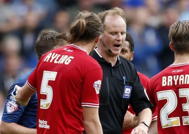Mark Brown in charge of Birmingham City vs Bristol City. Picture: PA