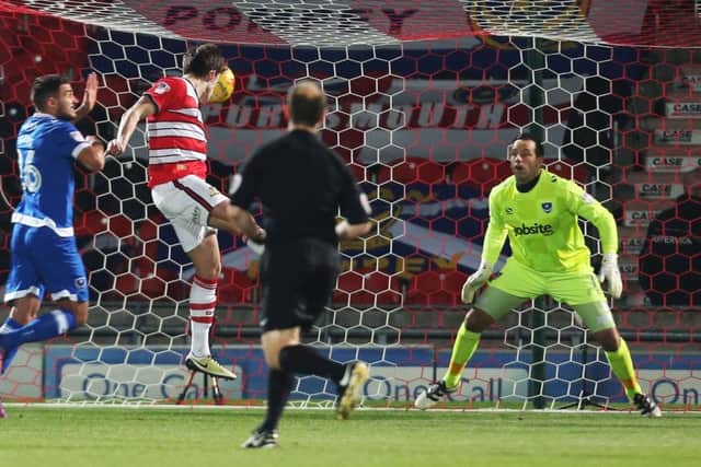 John Marquis scored for Doncaster against Pompey in January. Photo by Joe Pepler