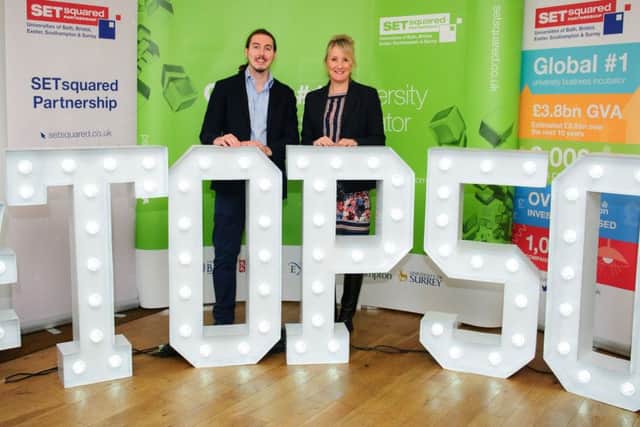 Gosport MP Caroline Dinenage with Peter Davies, founder of the energy management start-up Green Running