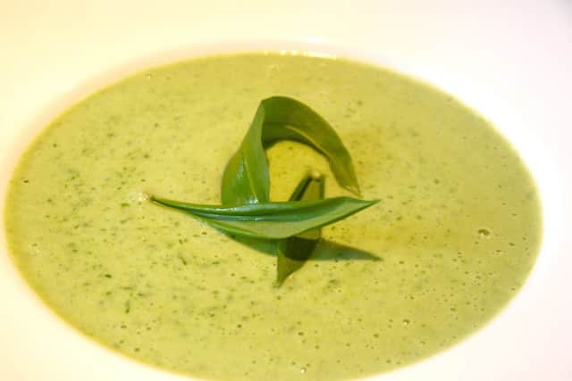 Leek and potato soup with wild garlic