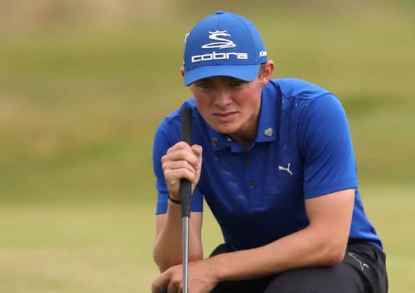 England's Scott Gregory lines up a putt during day two of The Open Championship 2016 at Royal Troon Golf Club, South Ayrshire. PRESS ASSOCIATION Photo. Picture date: Friday July 15, 2016. See PA story GOLF Open. Photo credit should read: Peter Byrne/PA Wire. RESTRICTIONS: Editorial use only. No commercial use. Still image use only. The Open Championship logo and clear link to The Open website (TheOpen.com) to be included on website publishing. Call +44 (0)1158 447447 for further information. PPP-160715-173116002