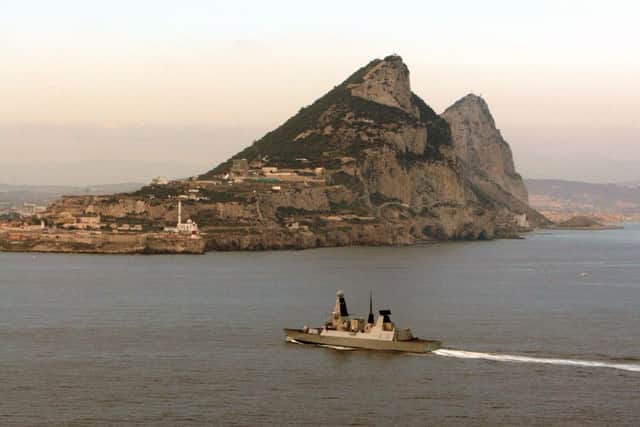 A Royal Navy warship has ordered a Spanish navy vessel to leave British waters off Gibraltar