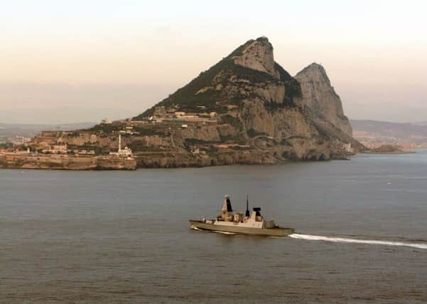 A Royal Navy warship has ordered a Spanish navy vessel to leave British waters off Gibraltar