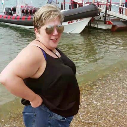 Sarah before she lost the weight