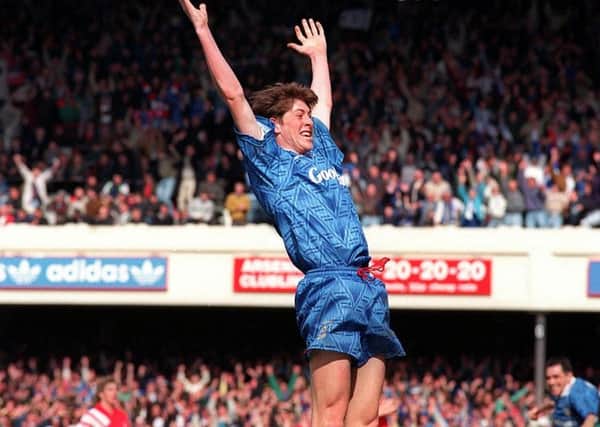 Darren Anderton celebrates his goal during the 1992 FA Cup semi-final against Liverpool