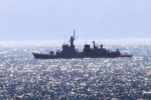 Photo issued by HM Government of Gibraltar of the Spanish naval vessel Infanta Cristina which was ordered out of British territorial waters off Gibraltar
